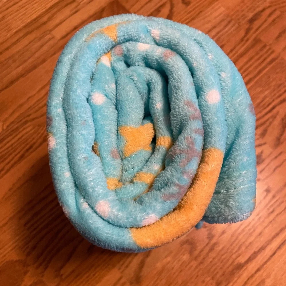 Holiday Plush Throw - Blue and Gold
